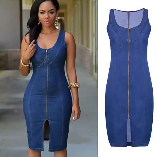 2022 Fashion Sexy Wholesale O Neck Business Casual Plus Size Denim Dresses  For Women She In - Buy Plus Size Women's Dresses Denim Dress Ladies Jeans  Dresses Denim Dress Women Jeans Dress