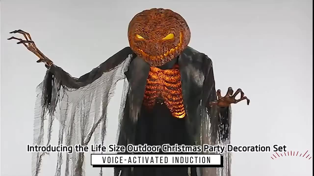 Life Size Outdoor Christmas Party Decoration Set Electrical Horror