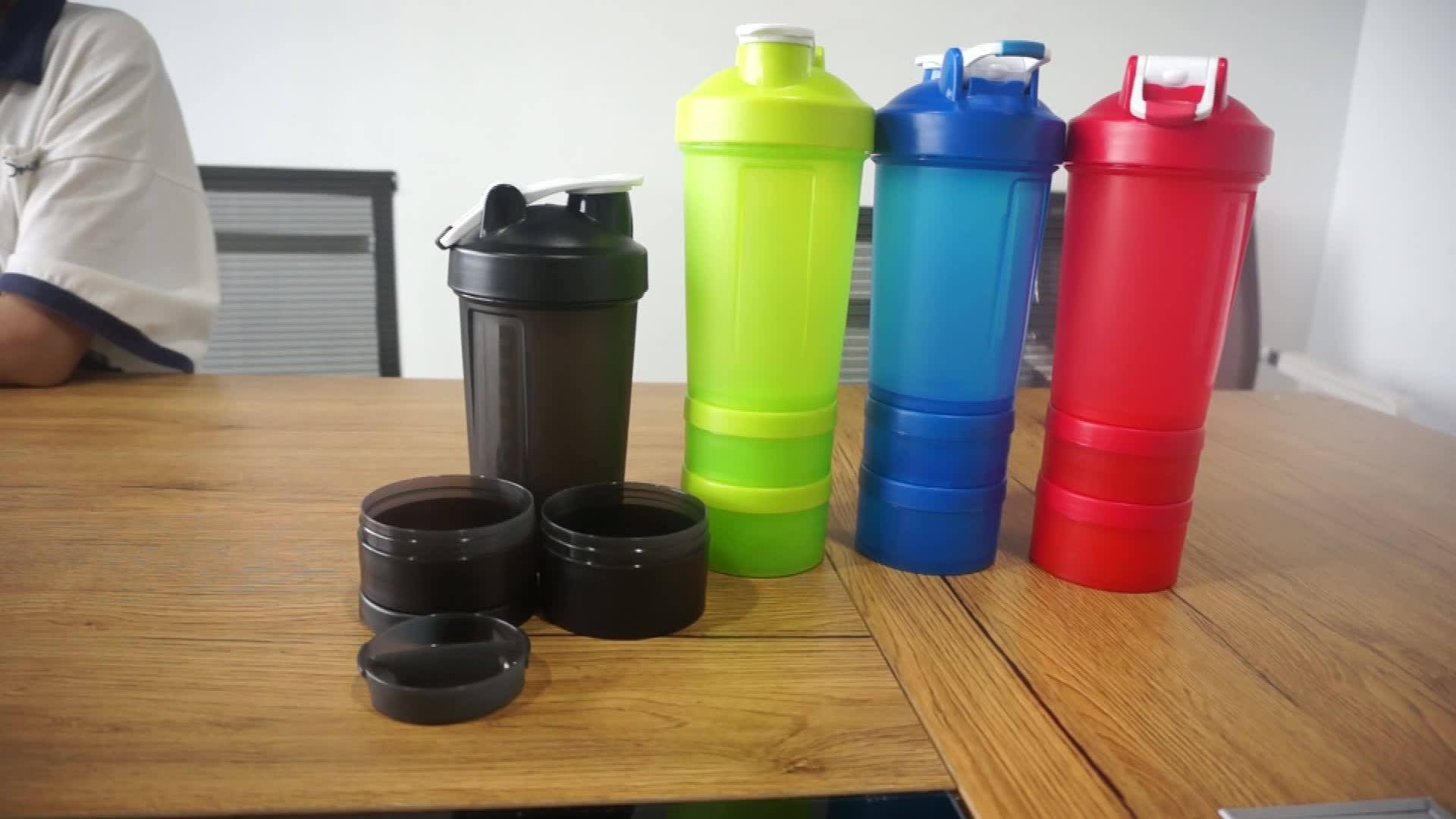 Drinking Fitness 500ml Plastic Protein Shaker Sports Water Bottle