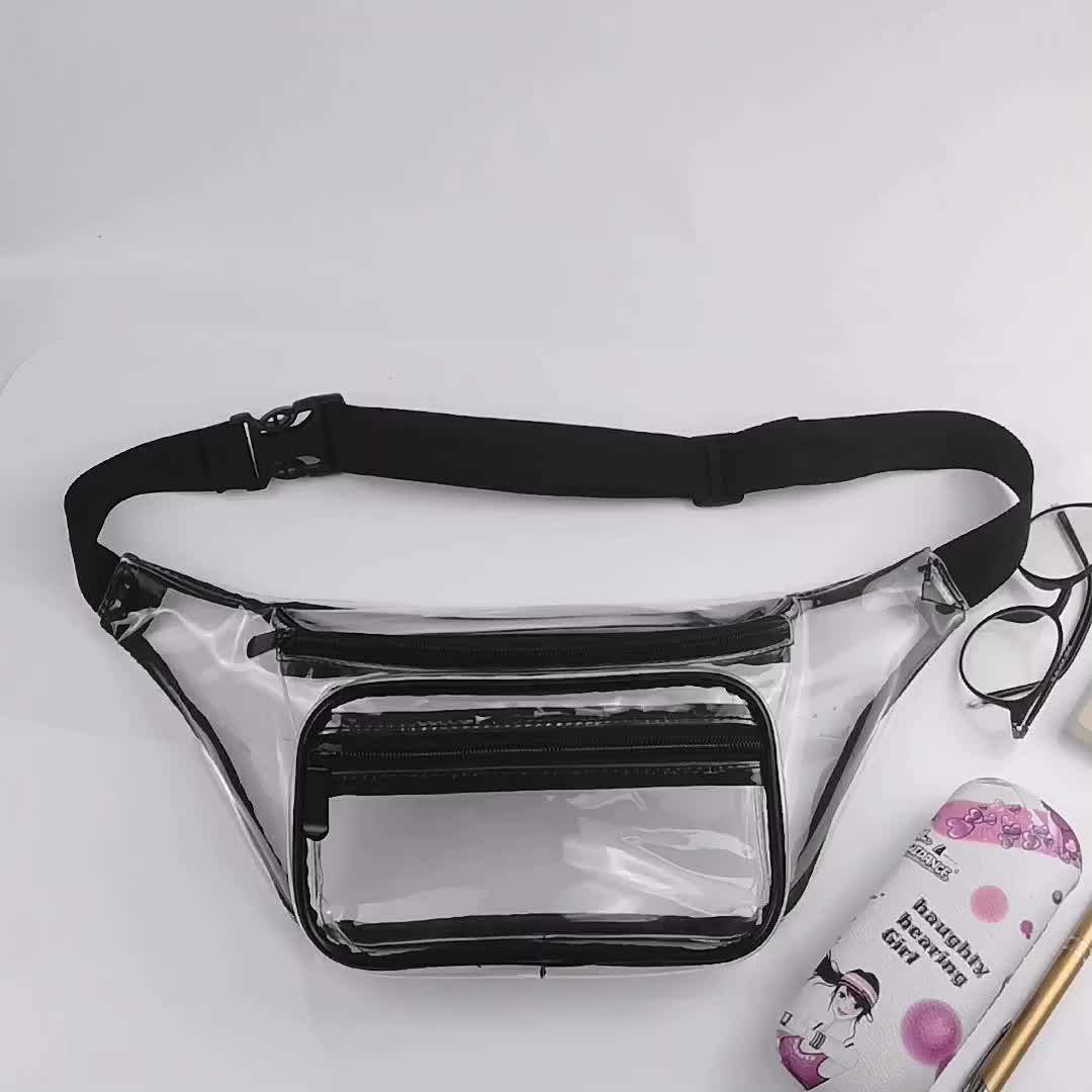 Custom Print Waterproof Clear Waist Bag Wholesale Transparent Pvc Fanny