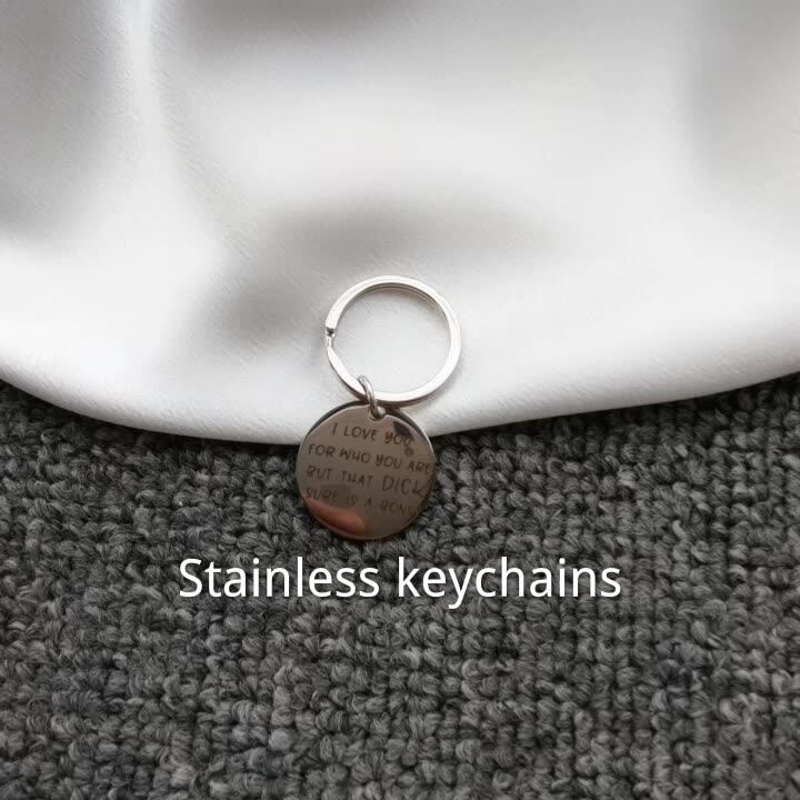 Funny Adult Keychain - Silver 'I Love You But That Dick Pussy Sure Is A Bonus' Keyring For Couples