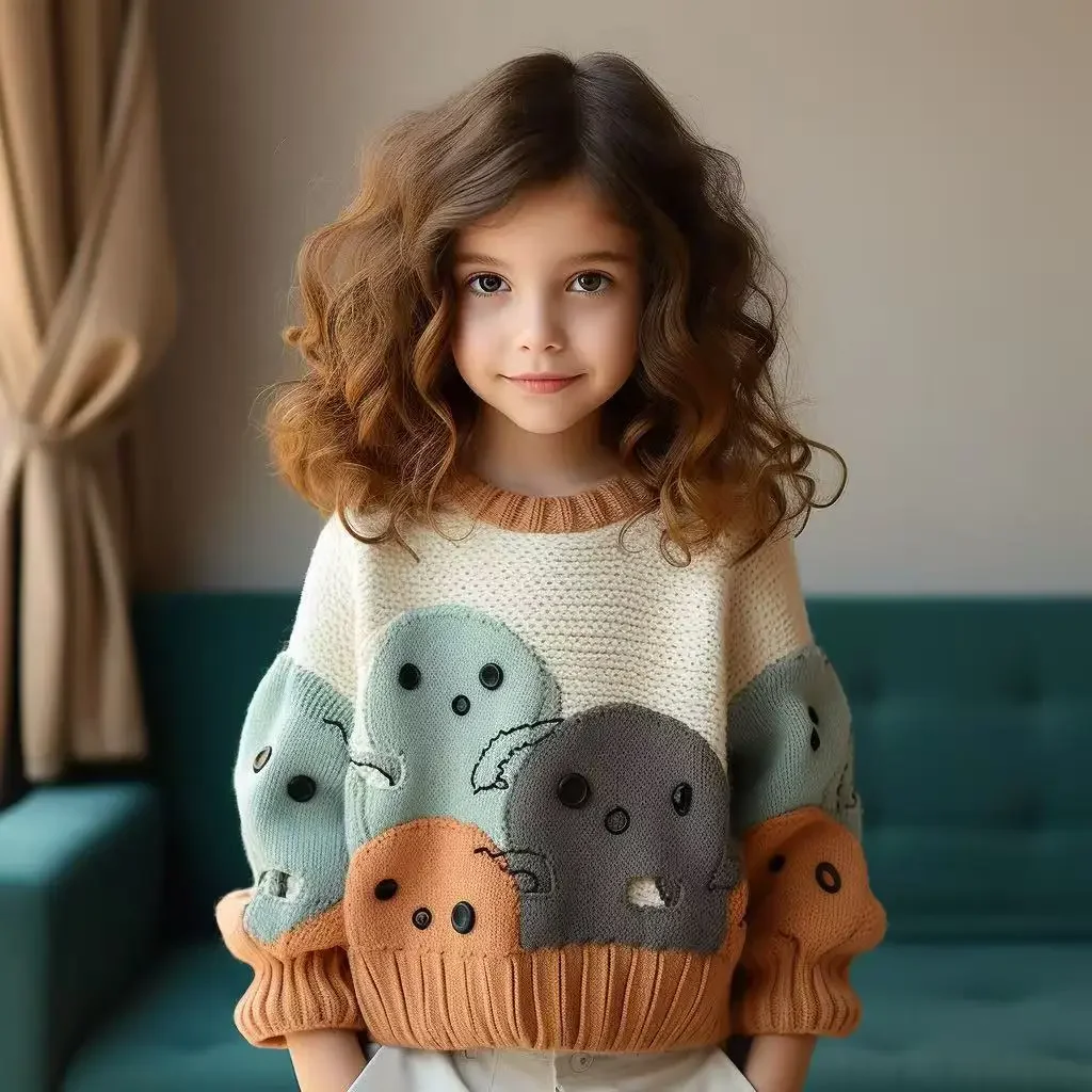 2024 Cartoon Sweater for Boys and Girls Spring and Summer Sweater Design Art Online Popular Trend Cute Explosions