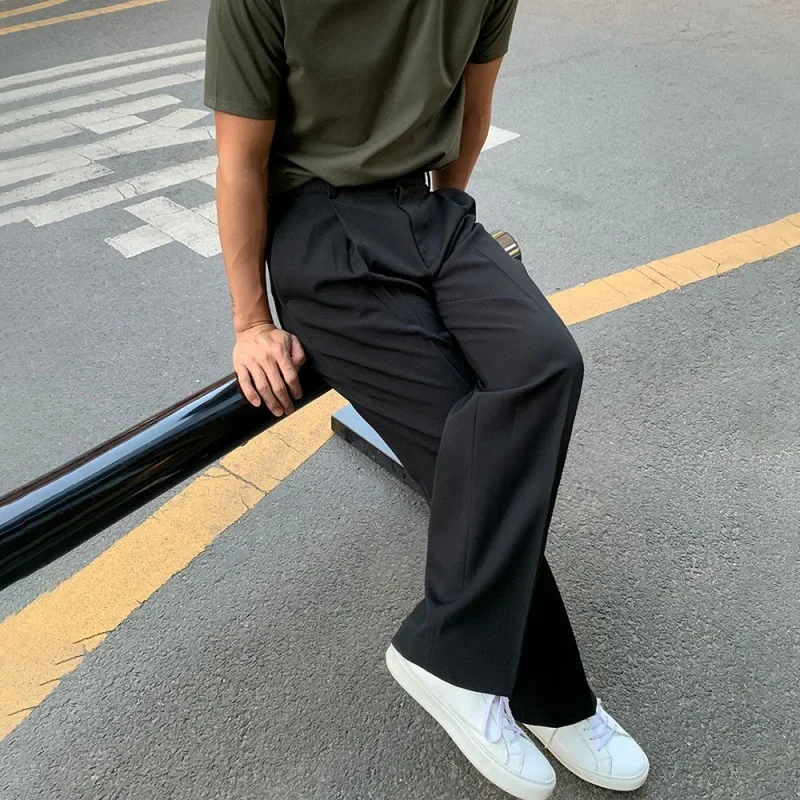 MYQ Drop Sense Pants Men's Summer Korean Style Fashionable All-match Casual Pants Straight-leg Loose Suit Long Pants