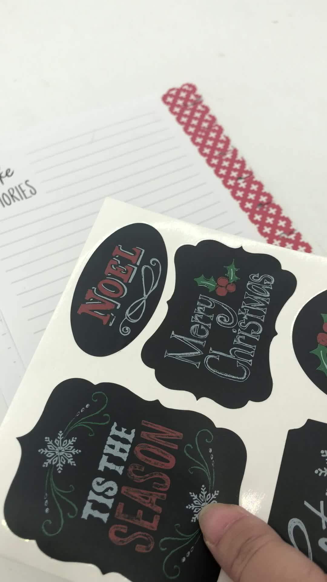 Custom Paper Waterproof Label Black Wall Chalk Board Chalkboard Sticker