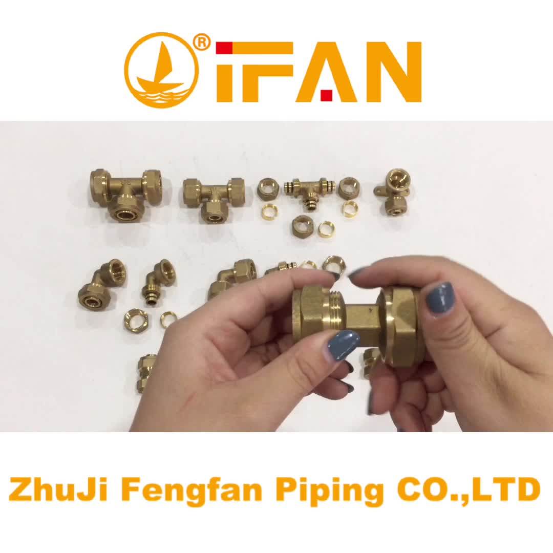 Pipe Brass Flare Hose Union Fittings 2 Way Joint 90 Degree Elbow
