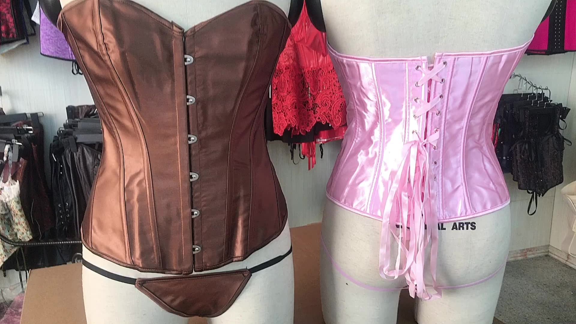 Blue Pink Red Brown Plain Corsets And Bustiers For Women Corset Dress