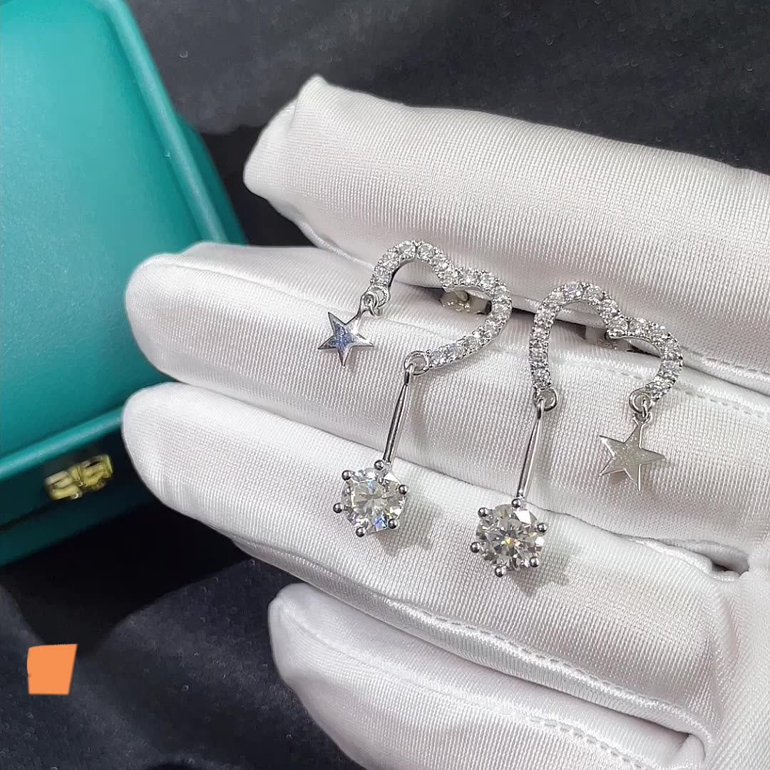 Paston Custom 1ct Round Moissanite Earrings Wholesale Moissanite