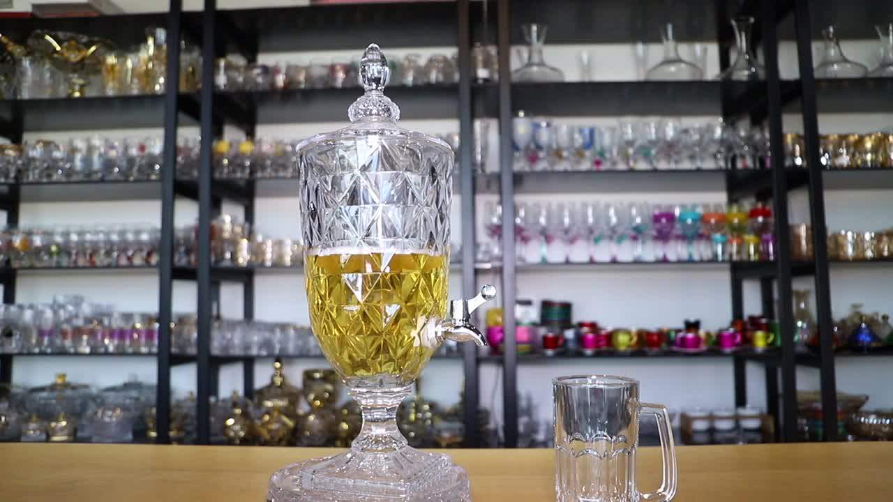 Big Volume 5l Glass Alcohol Dispenser Water Juice Drink Dispensers