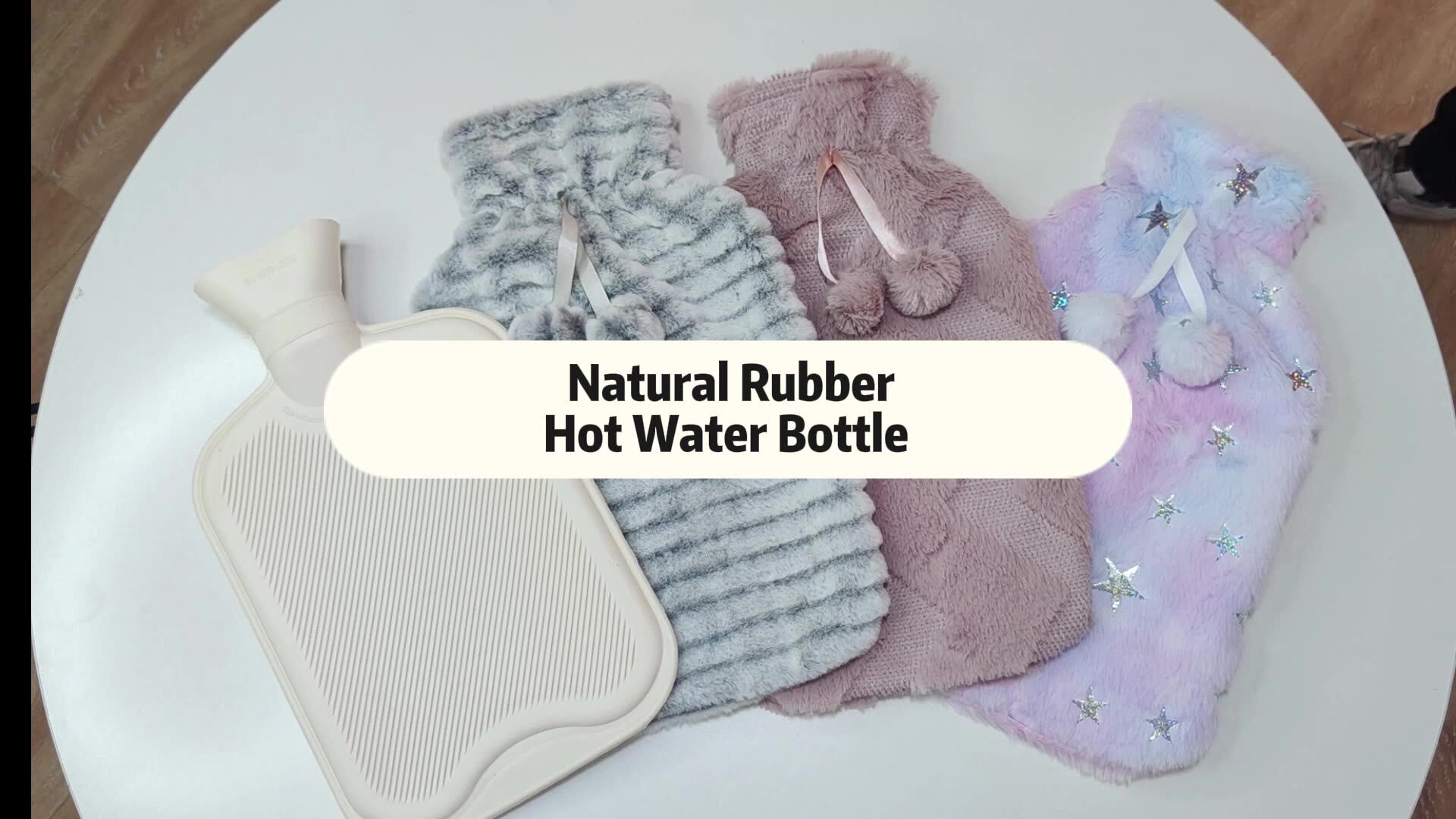 Free Sample Wholesale 2l Rubber Hot Water Bottle Bag With Rabbit Fur