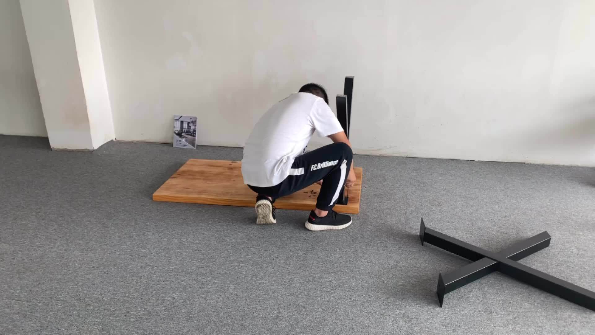 Factory Price Modern Black Paint Xshape Metal Table Legs Dining Office