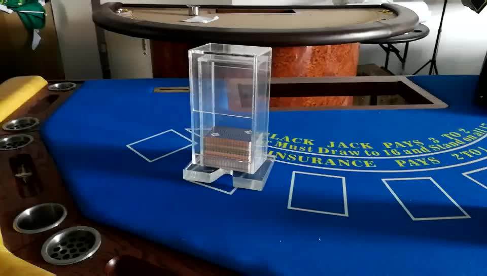 Custom Clear Acrylic Baccarat Poker Collection Cut Playing Card Holder