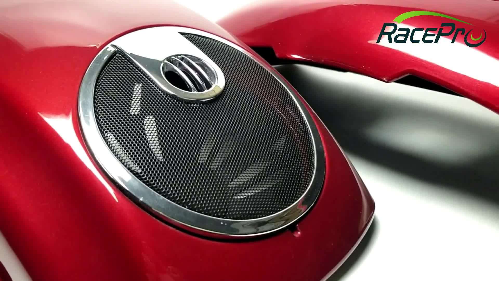 Racepro Motorcycle Hard Saddlebag Speaker Lids w/ Speaker Grill for