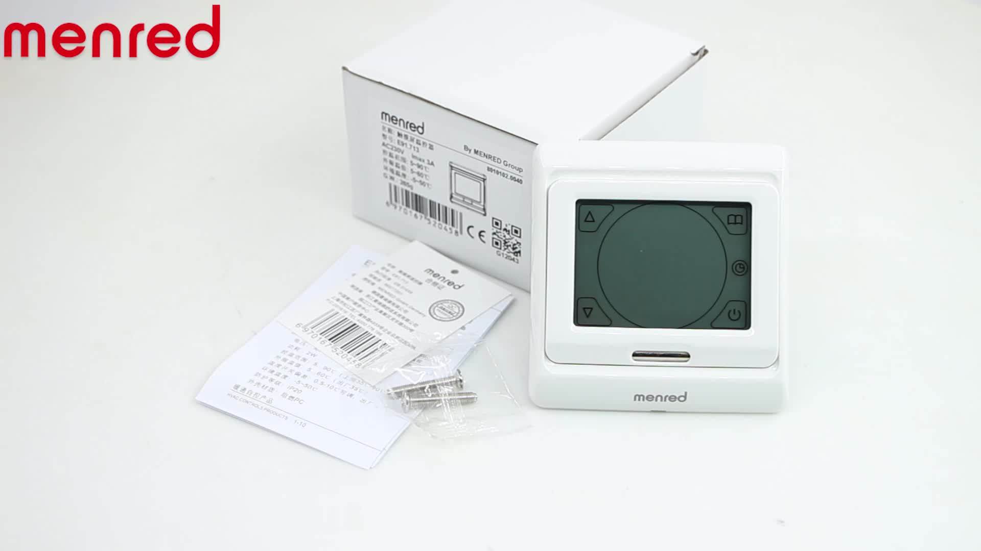 Menred Digital 16a Underfloor Heating Thermostat E91.716 Touch Screen