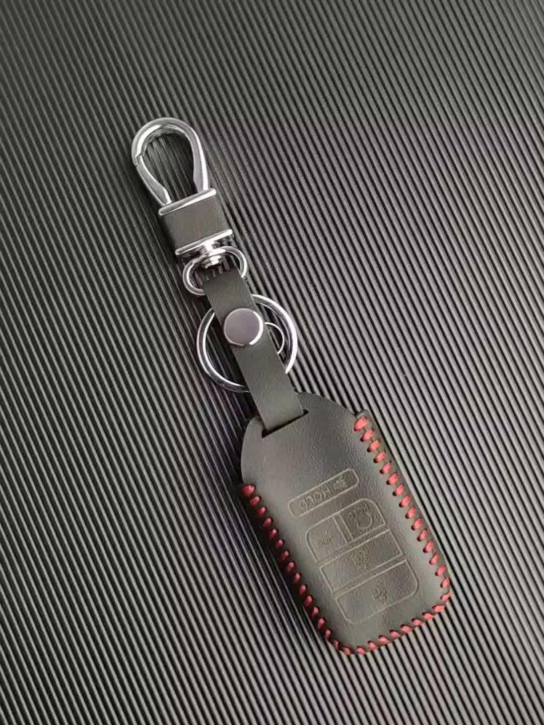 Leather Car Key Remote Keychain For Honda Civic Crosstour Crv Pilot