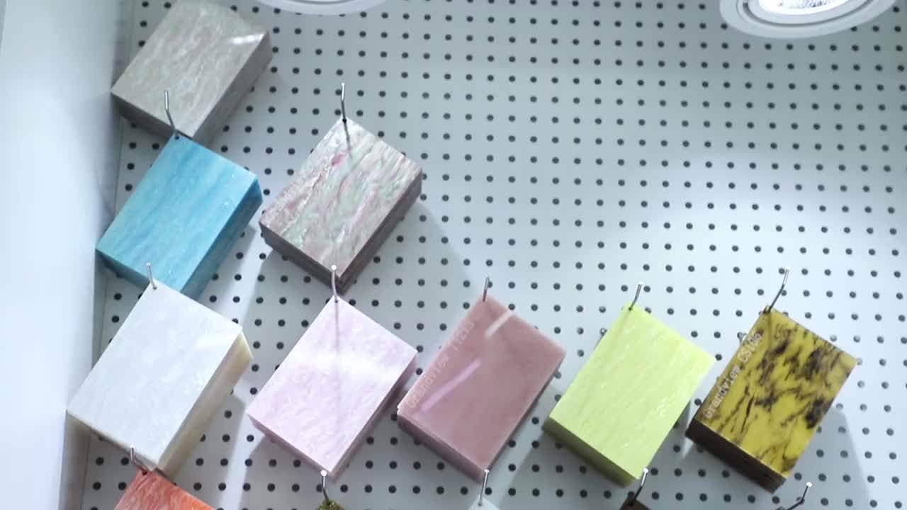 Latest Pattern Snow Stone Acrylic Cultured Marble Sheet With Glitter