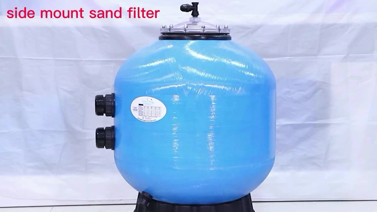 Fiberglass Side Mount Sand Media Filter For Swimming Pool Water