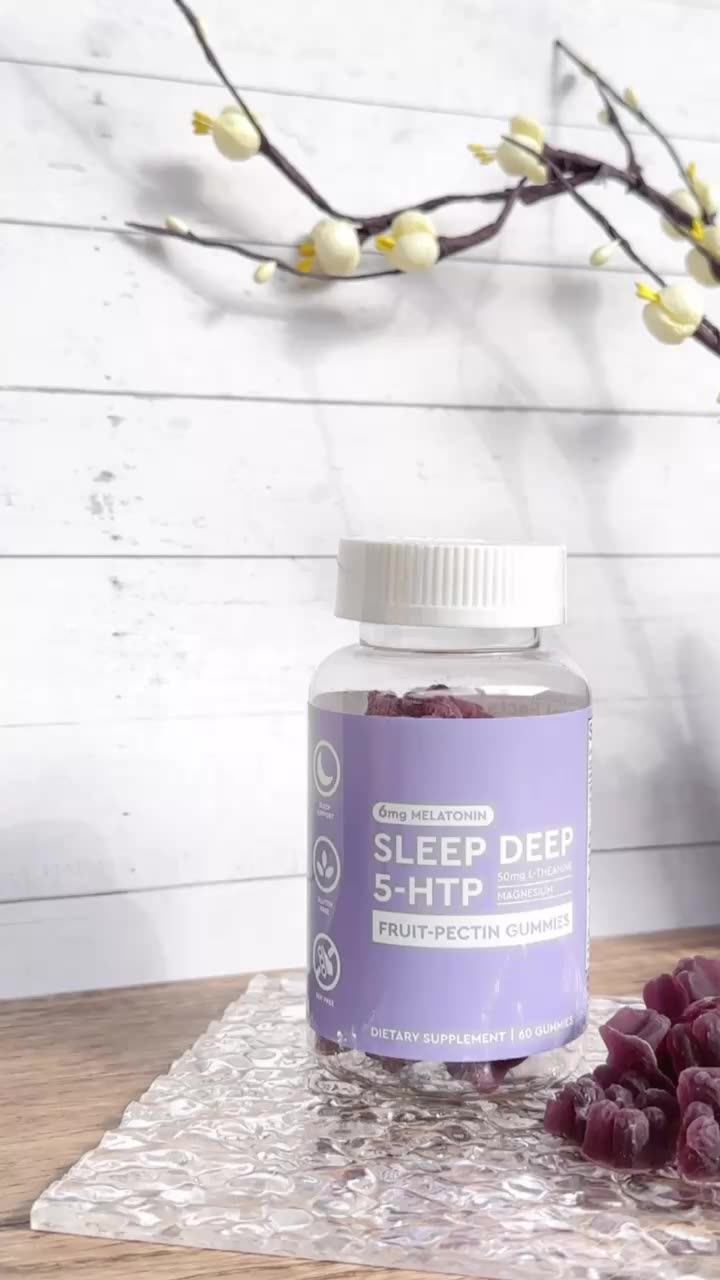 Natural Fruit Pectin Melatonin Gummies Sleepaid Supplement 5 Htp Gummy