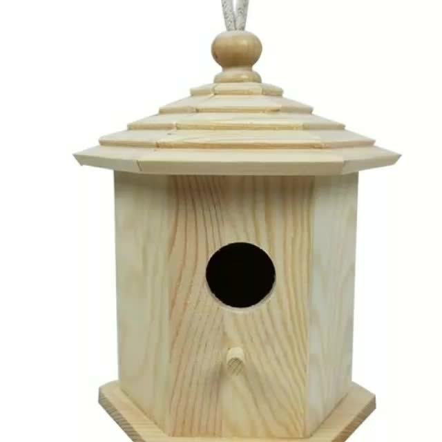 Custom Hanging Garden Wooden Bird House Cheap Wood Birdhouse - Buy