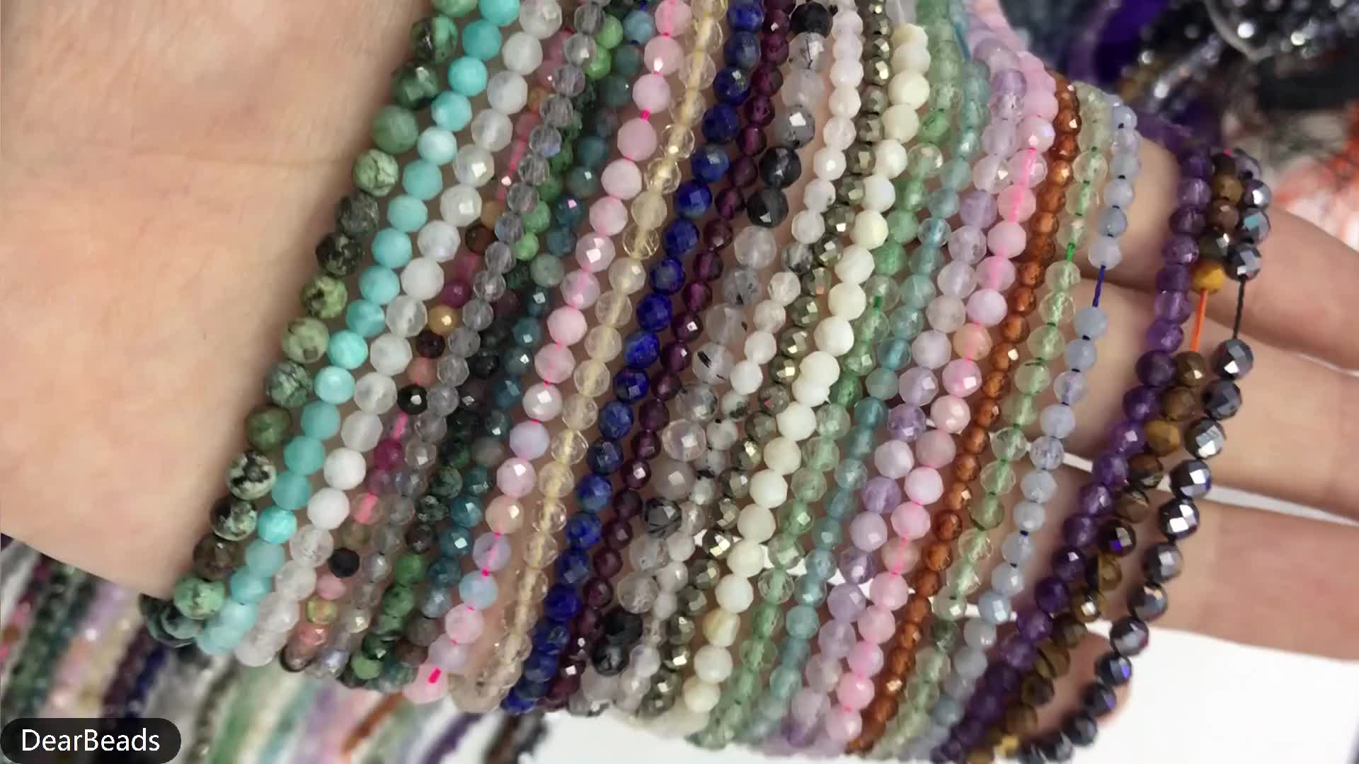 Wholesale Natural Stone Loose Beads,Micro Faceted Small 3mm Cutting