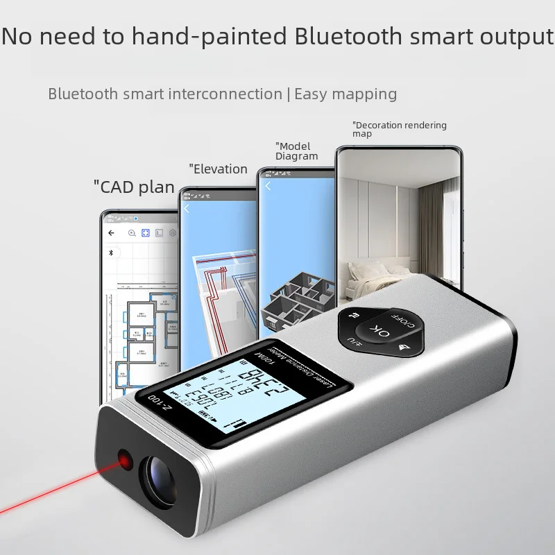 Оптовый и Бинг Бинг Бинг Лайн высокоточный дальномер CAD Bluetooth портативный интеллектуальный электронный ruler лазерный линейный