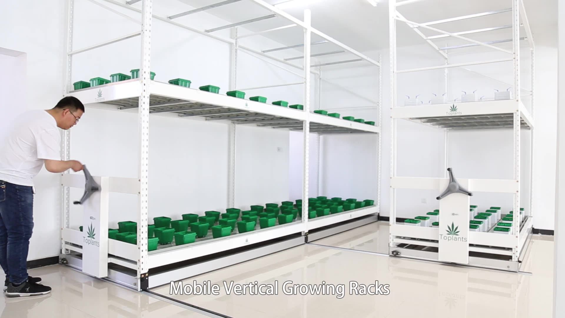 Multi Level Grow Rack System Vertical Rolling Benches With Tray For