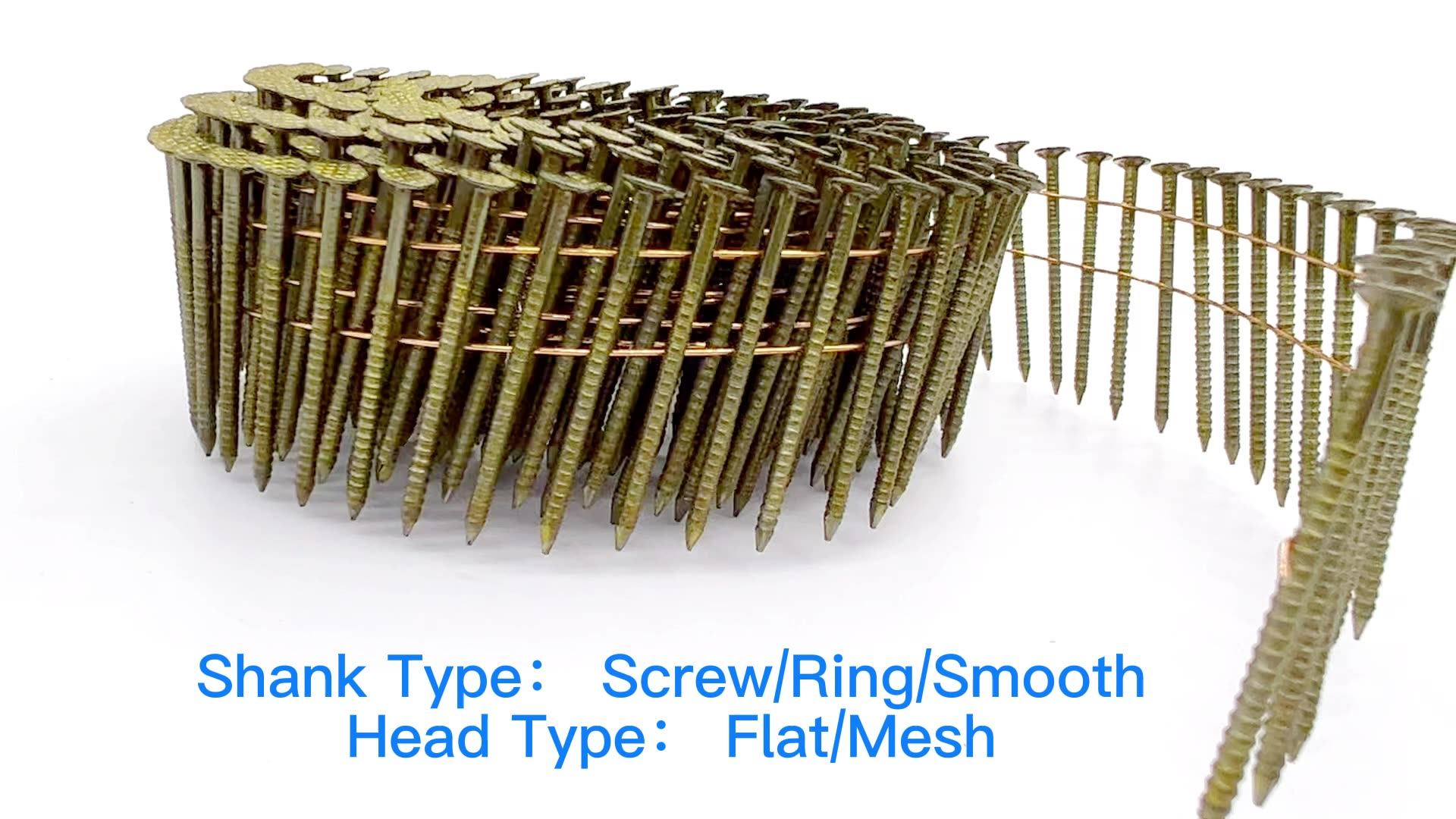 15 Degree Bulk Wooden Pallets Coil Nail 0.099"x2 1/4" For Coil Nailer