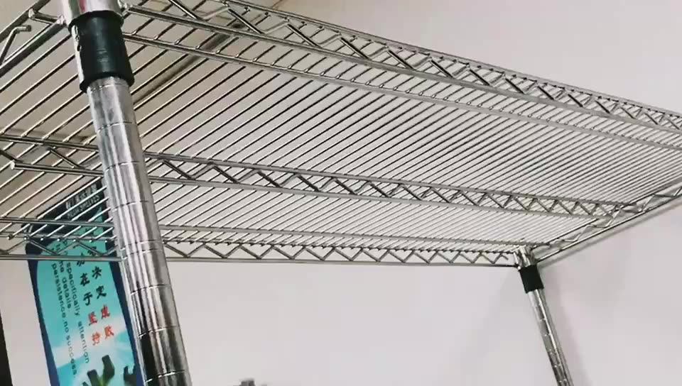 Multi Layer Commercial Chrome Wire Shelving Wire Mesh Shelving Rack