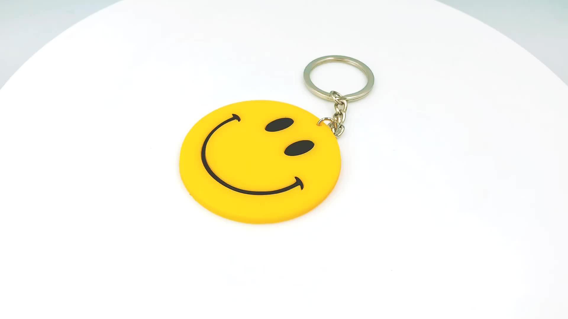 Promotion Gift Cute Round Smiling Face Keychain Key Holder Buy