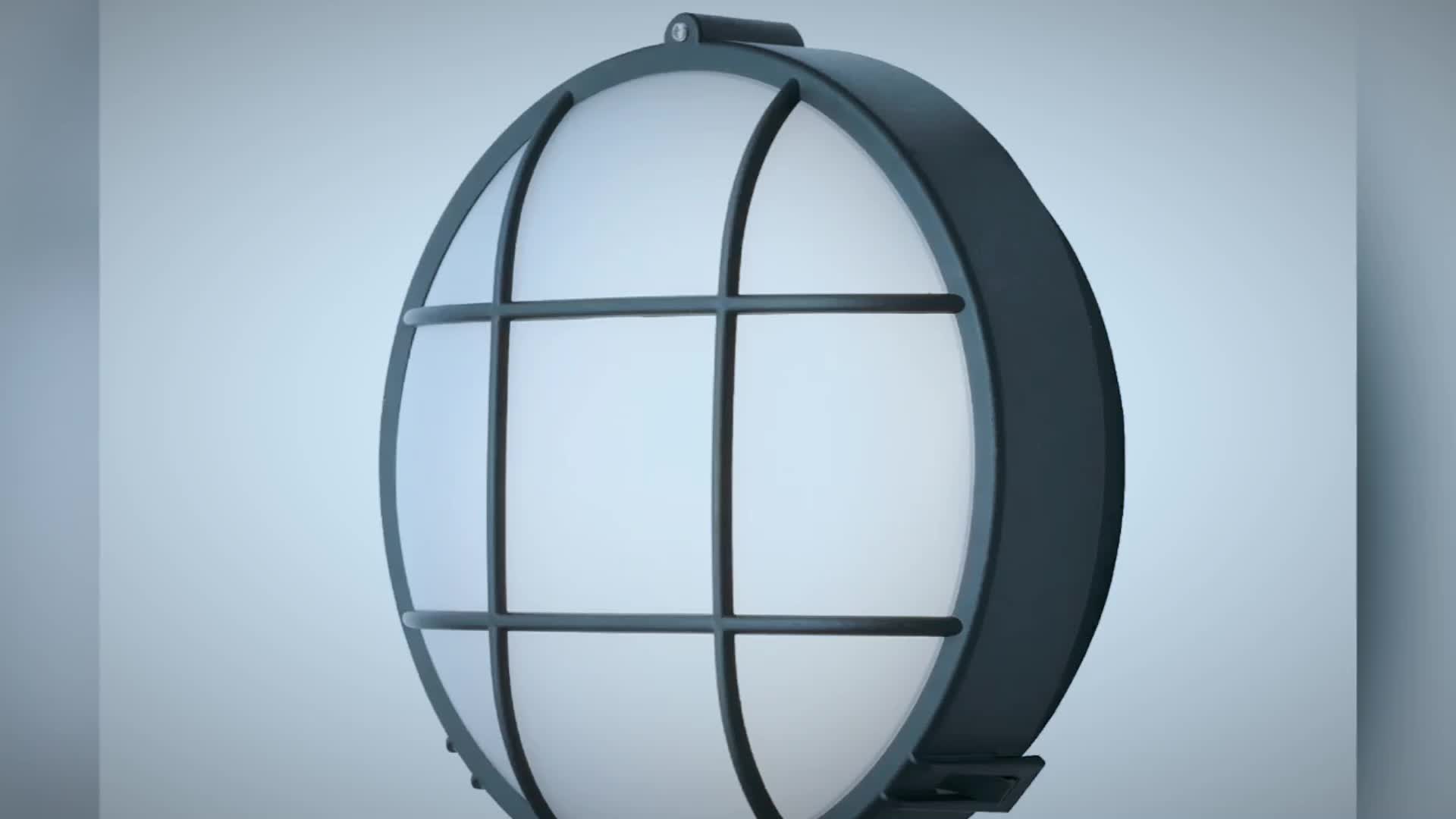 Yuyao E27 Outdoor Round Bulkhead Light Waterproof Plastic Ip44 Pc Shade