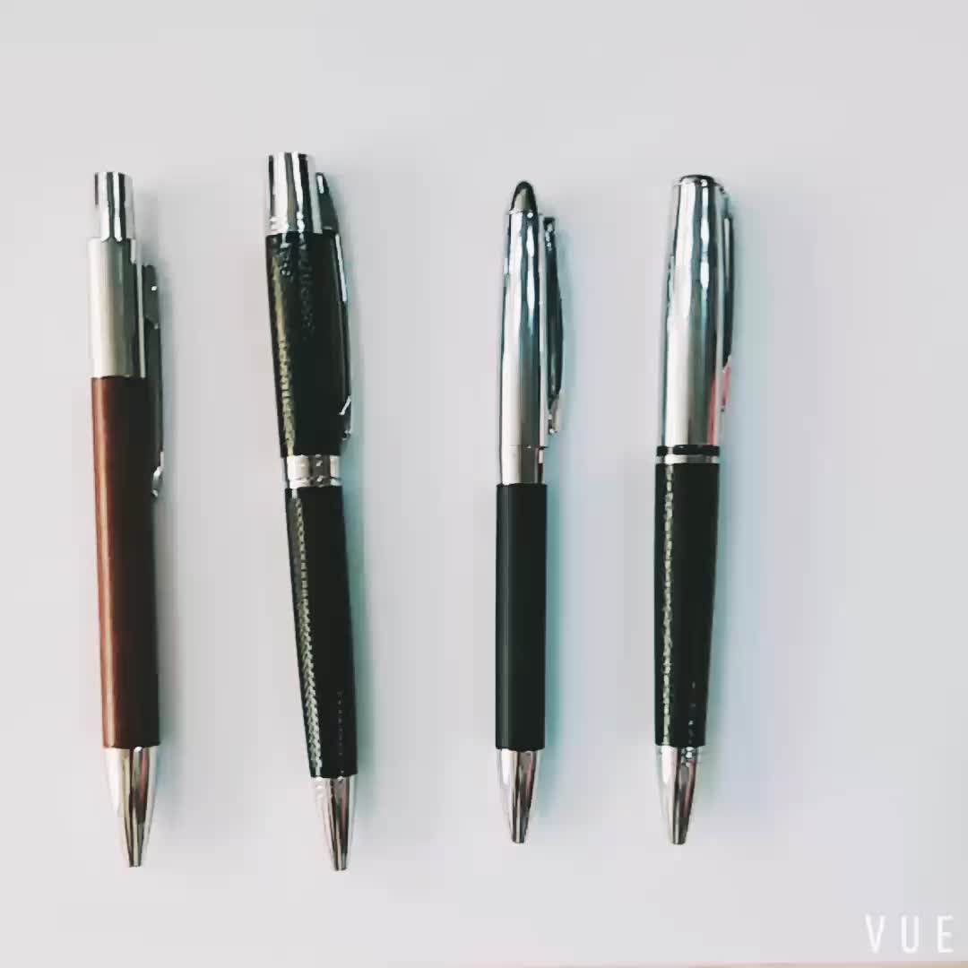 New Customizable Pu Leather Metal Ballpoint Pen Office Supplies Gift