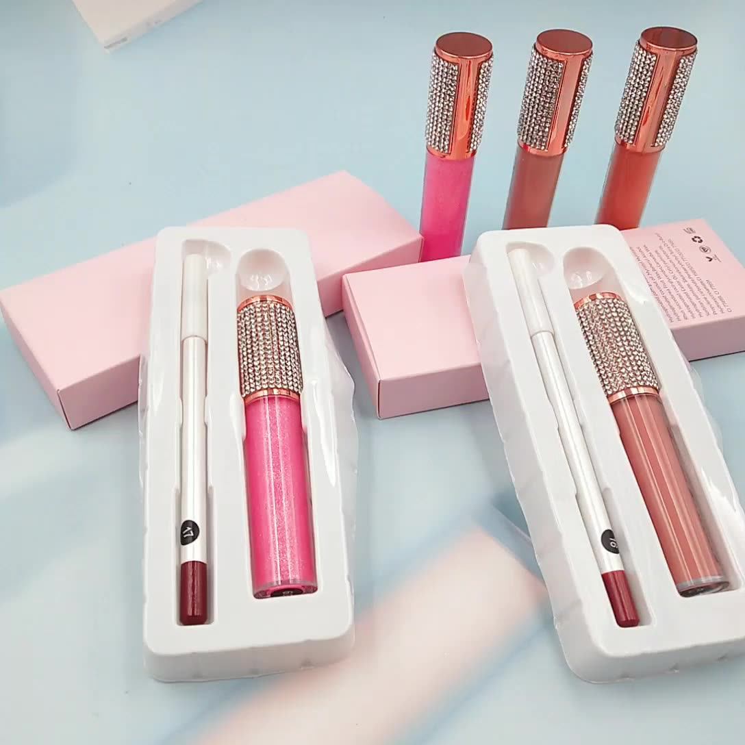 Low Moq Private Label Liquid Matte Lipstick And Lip Liner Set Wholesale