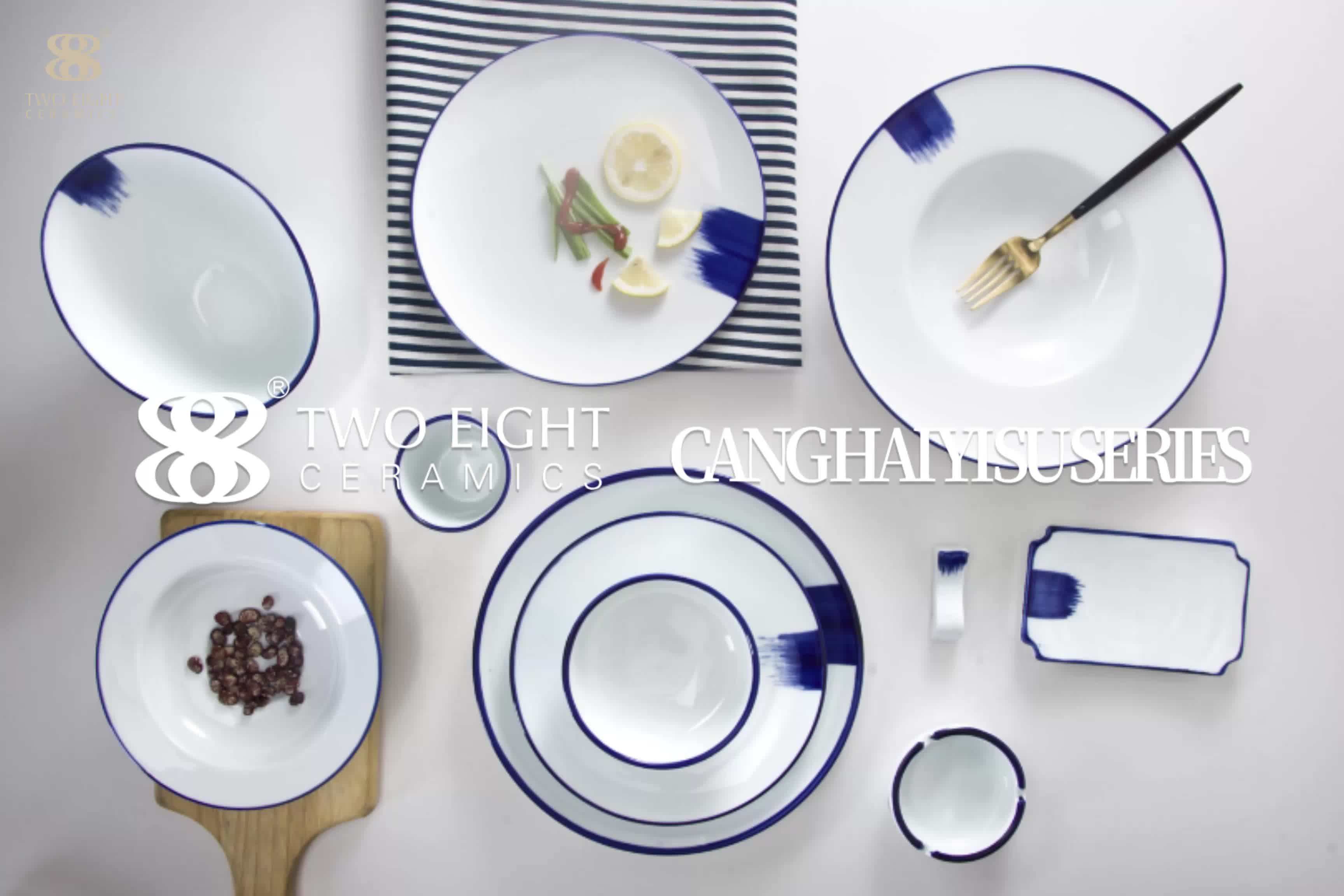 Manufacturer Wholesale Stock Blue And White Japanese Ceramic Dinner Set