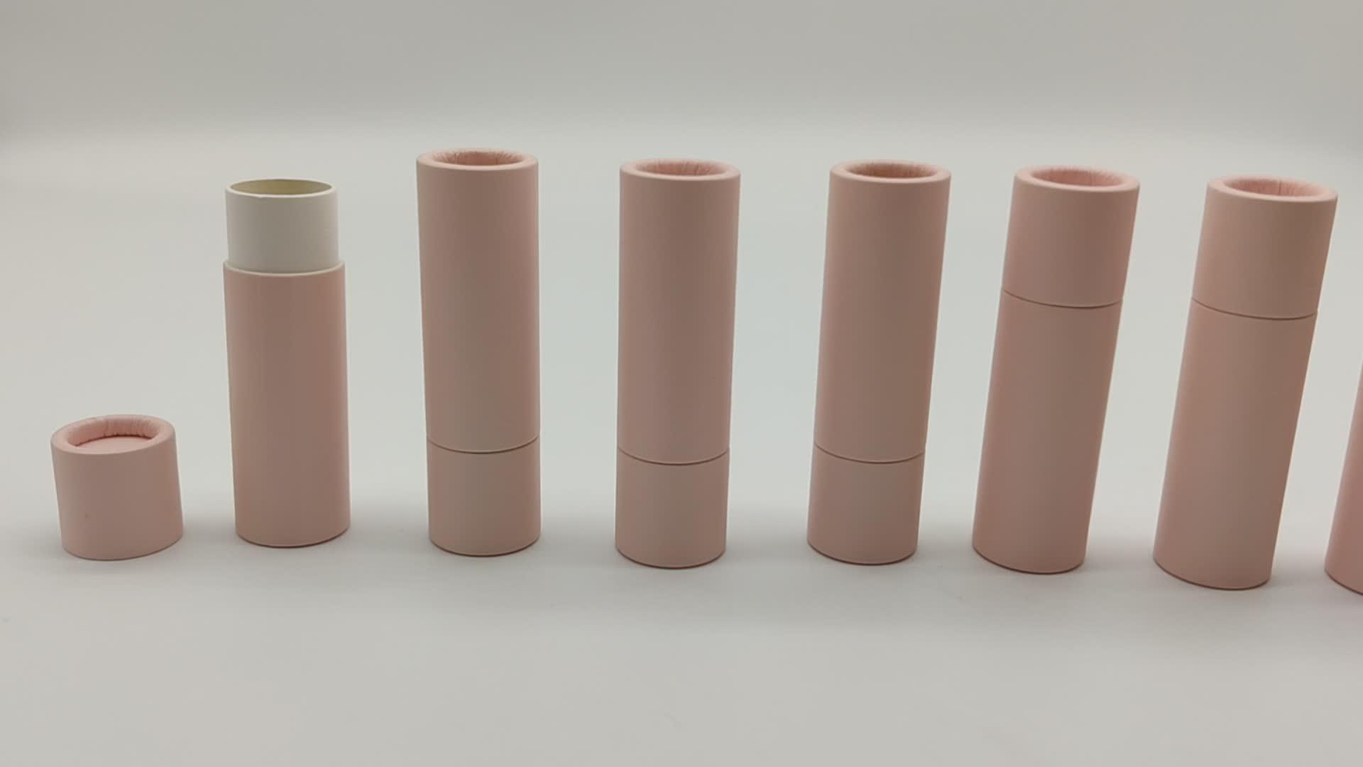 Custom Eco Friendly Pink Cardboard Containers Cosmetic Lip Balm