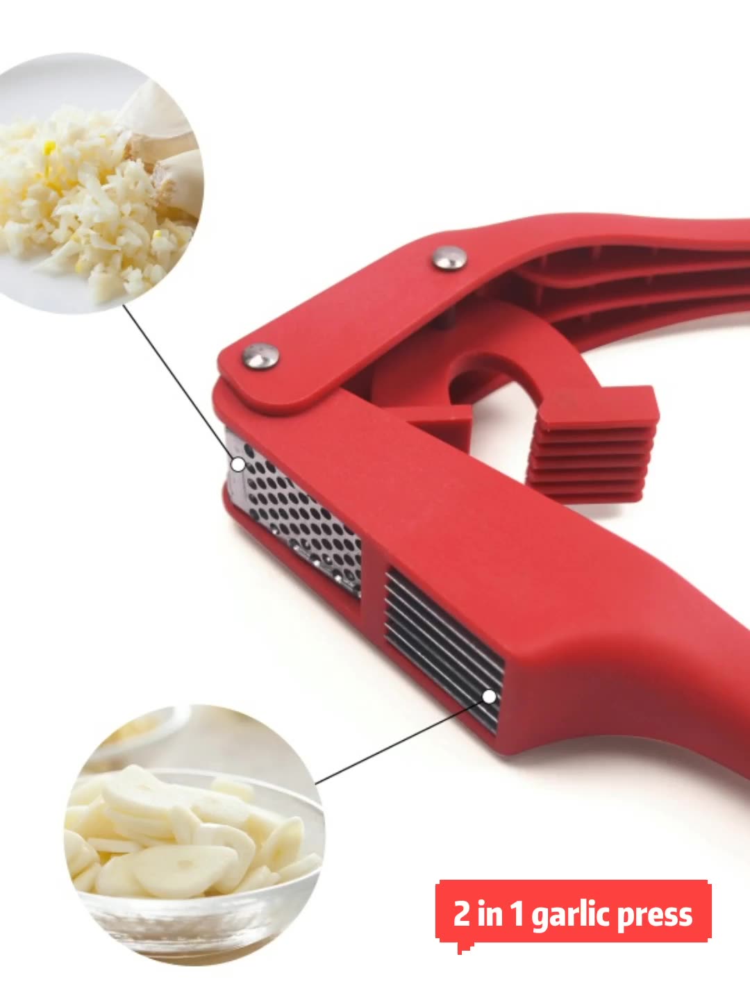 Vegetable Gadget Garlic Slicing Tool Garlic Crusher 2 In 1 Stainless