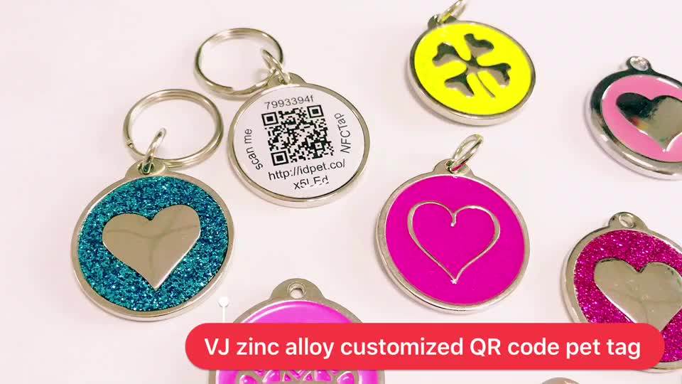 Wholesale Custom Zinc Alloy Smart Nfc Qr Code Pet Id Tag With Epxoy