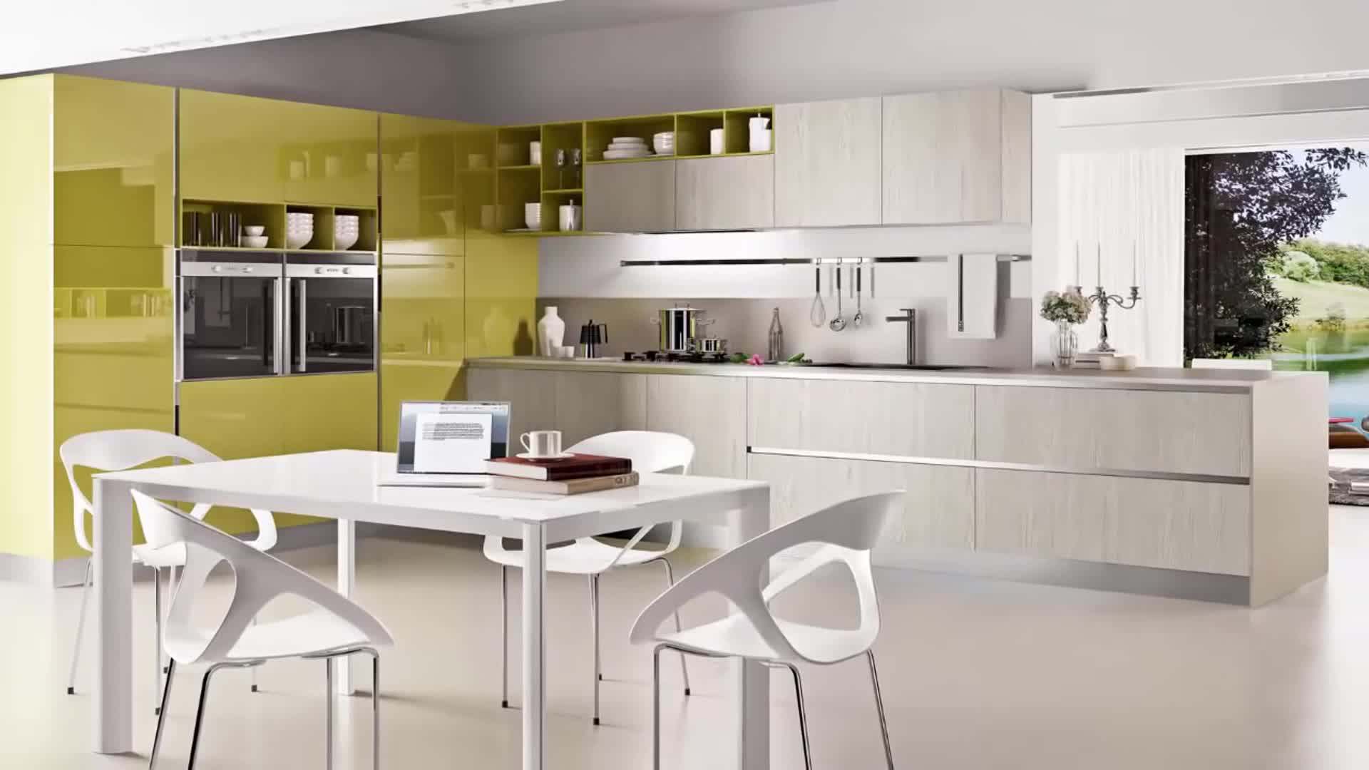 Customized New Design Veneer Joinery Solid Wood Kitchen Design