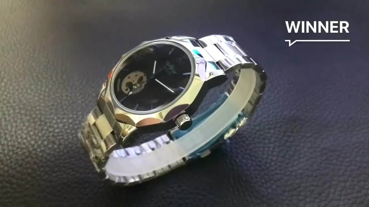 Winner Watch Skeleton Mechanical Luxury Brand Mens Luxury Gold Custom