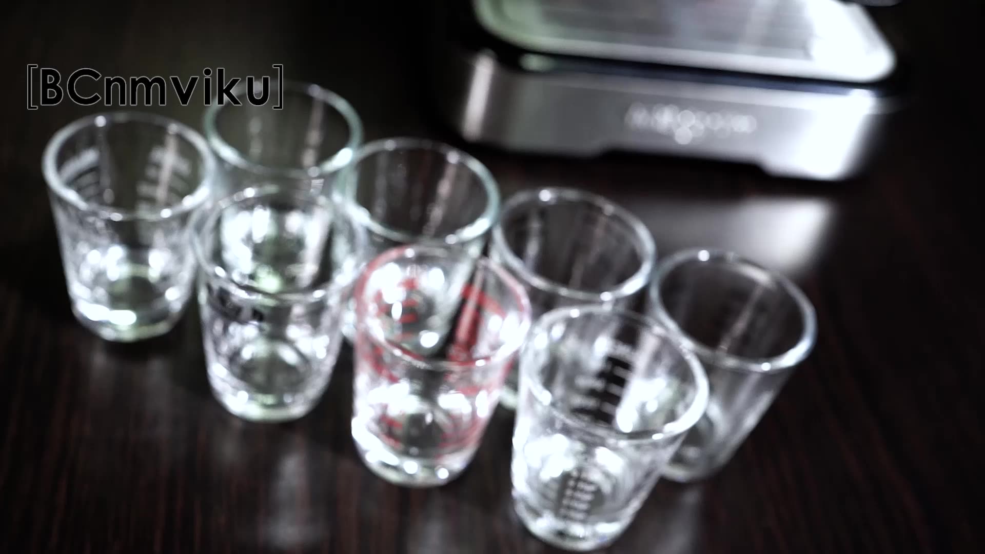 Bcnmviku Espresso Shot Glass Cup 2pack White Line Shot Glasses