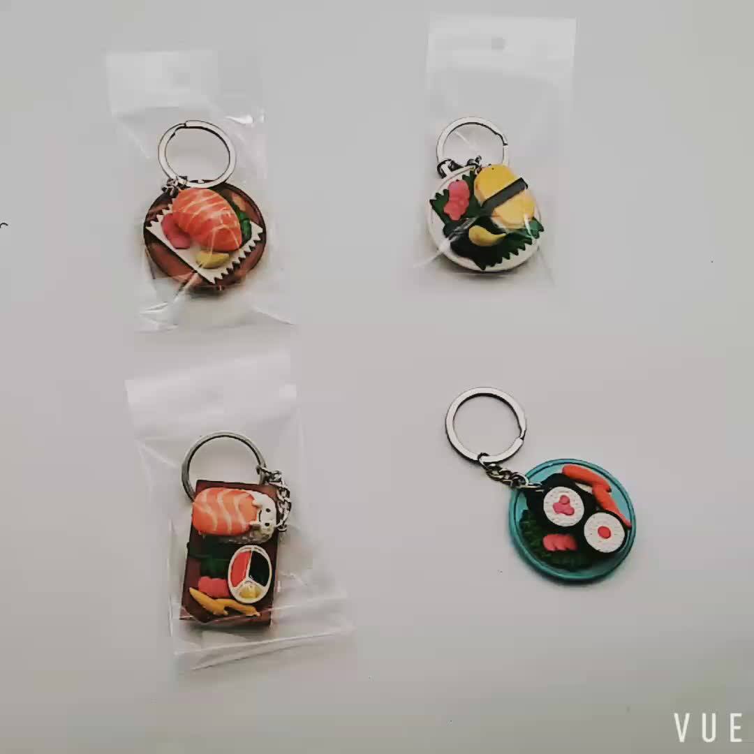 Wholesale 3d Plastic Fake Food Sushi Keychain Refrigerator