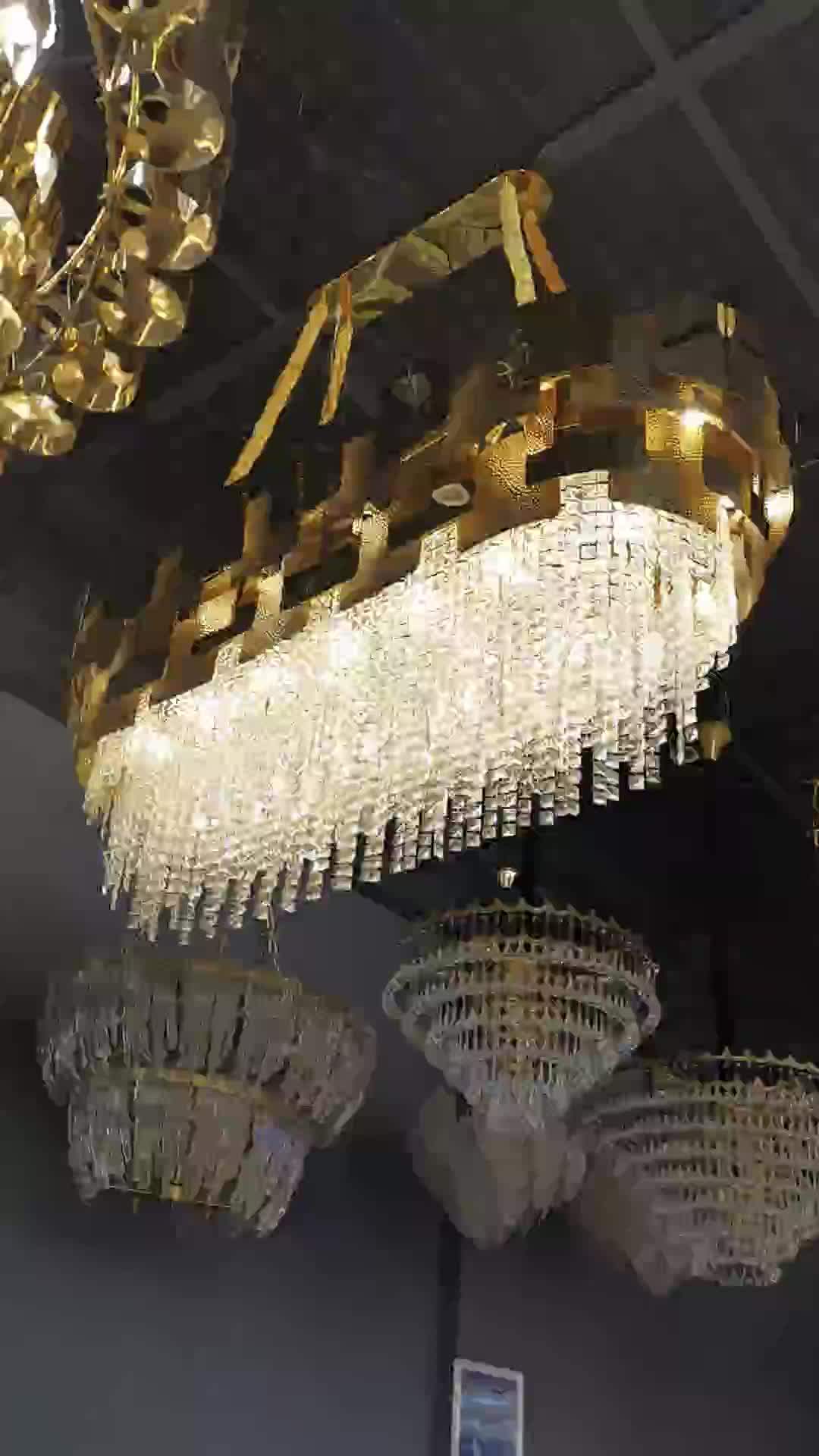 Modern Metal & Crystal Chandelier Large Oval Stainless Steel Chandelier