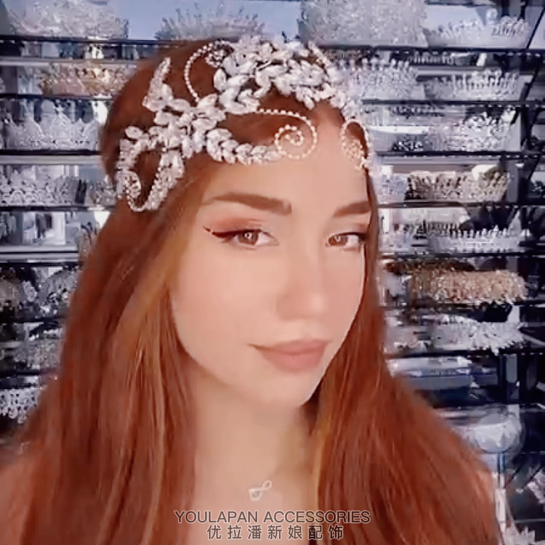 Kristall-Haarrebe Für Braut & Brautjungfern – Mit Strass, Rose-Gold | Hochzeits-Haarschmuck