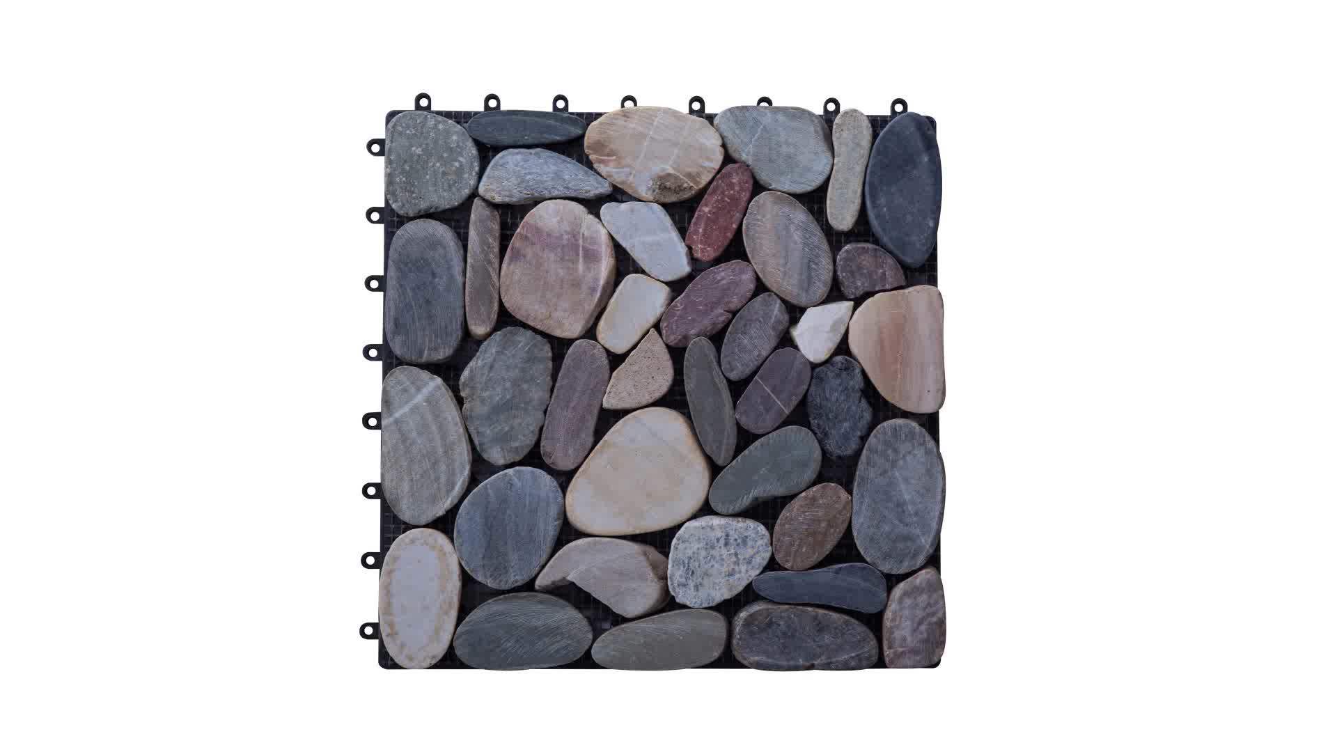 Pebble Stone Deck Tiles For Home Garden Floor Easy Install Diy
