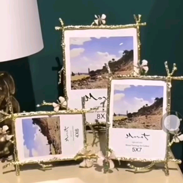 Photo Frame Custom Light Luxury Gold Branch Photo Frame 6 /7/ Inch