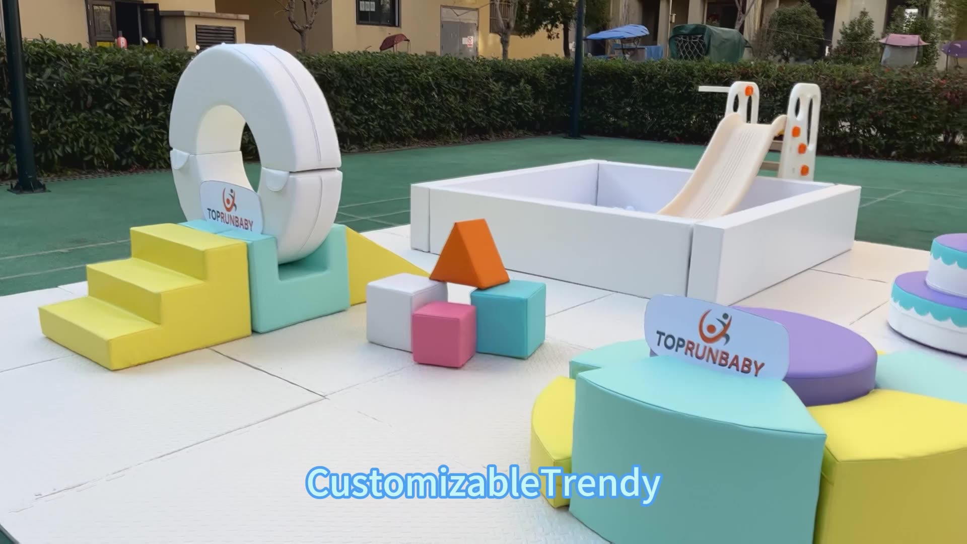 Colorful Foam Soft Play Set Soft Blocks Climbing Ball Pit Fence Ball