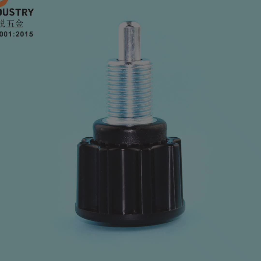 Pdm Black Color Plastic Handle Knurling Plastic Head Screw Plastic Hand