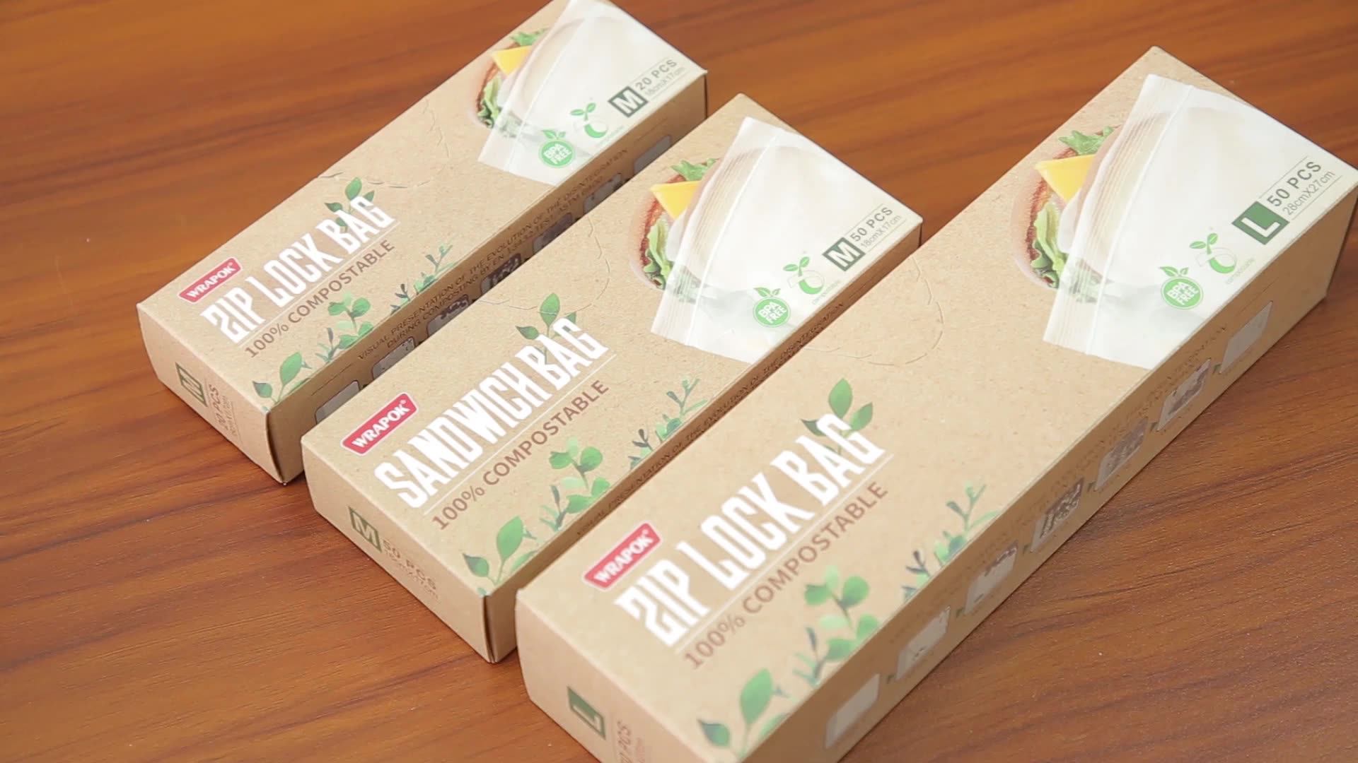 BPI Compostable Zipper Bags Biodegradable Eco-friendly