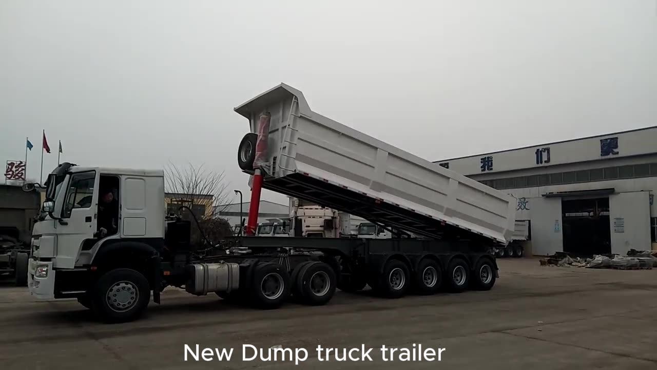20ft 40ft Hydraulic Lift Flatbed Trailer Forward Tilt Dump Bed Semi