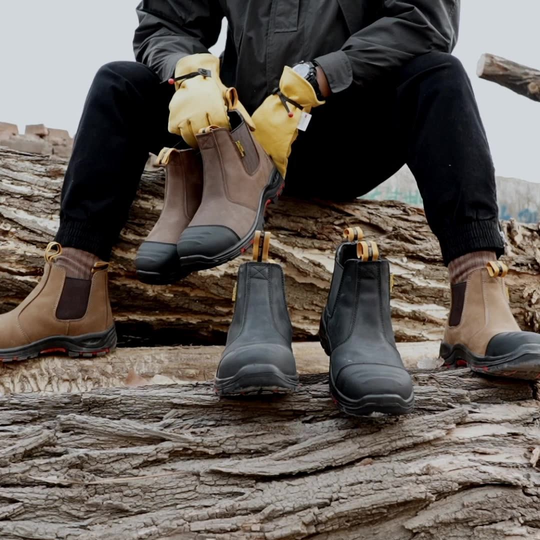 Chelsea Brown Work Boots - Dark Brown Safety Boots with Composite