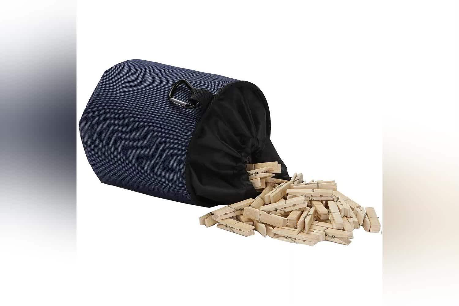 Dustproof Hanging Clothesline Peg Organizer Drawstring Closure,Water