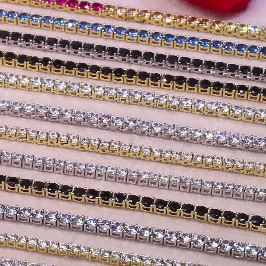 Krkc Wholesale Tennis Necklace Men Women Hip Hop Jewellery Brass 5a